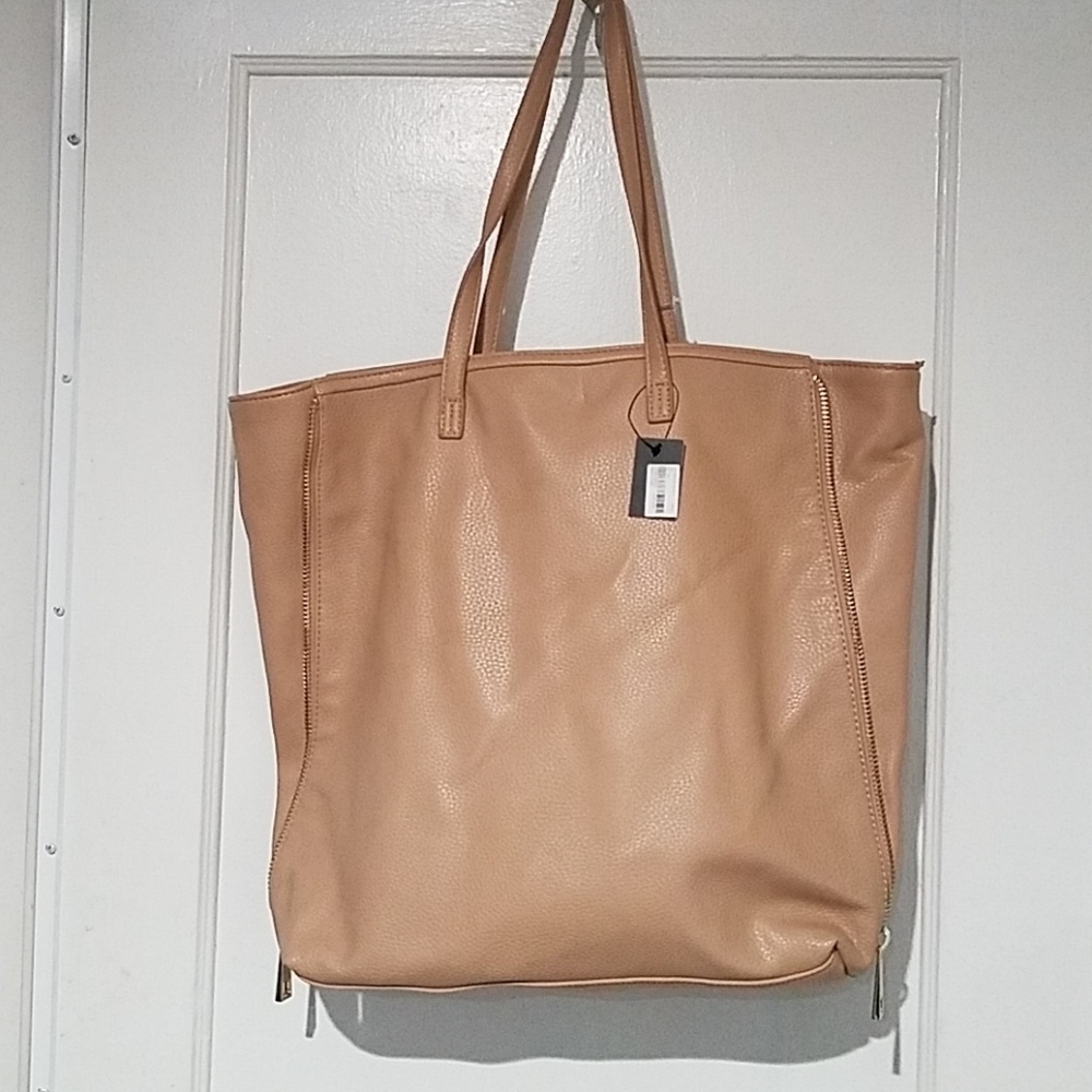 Large tan tote bag